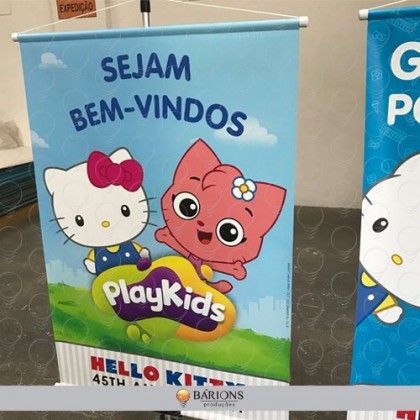 Banner em Lona Impresso para Comemoração do Aniversário Hello Kitty